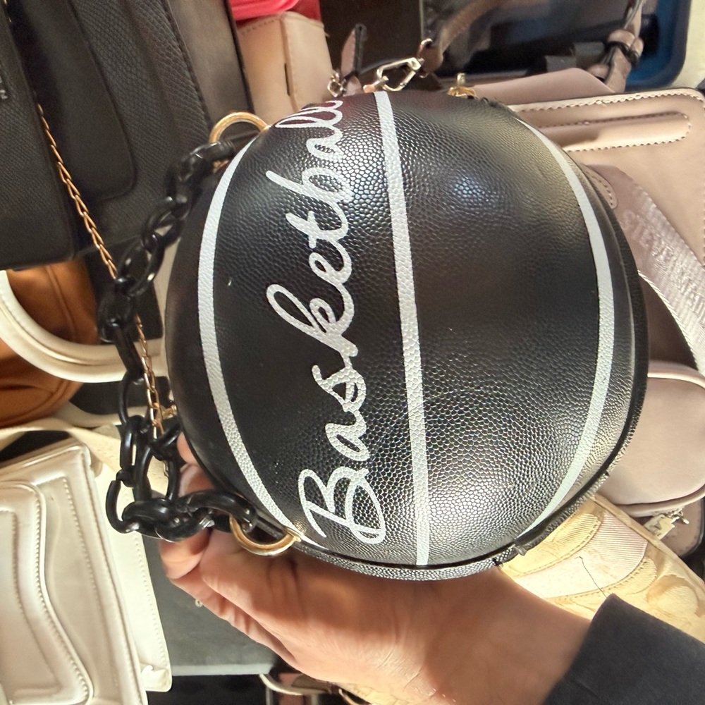 Chic Black Basketball Crossbody Bag